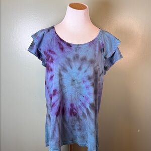 Tie-Dye Women's Top - Blue and Purple